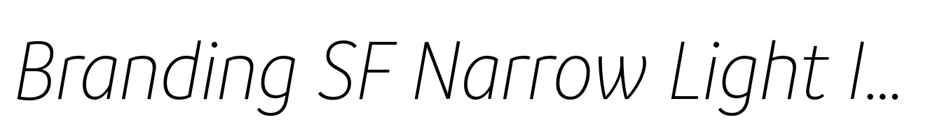 Branding SF Narrow Light Italic